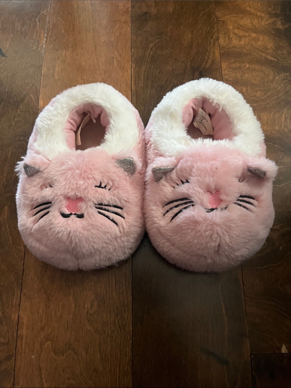 Tucker + Tate Pink Kitty Cat Slippers - barely worn